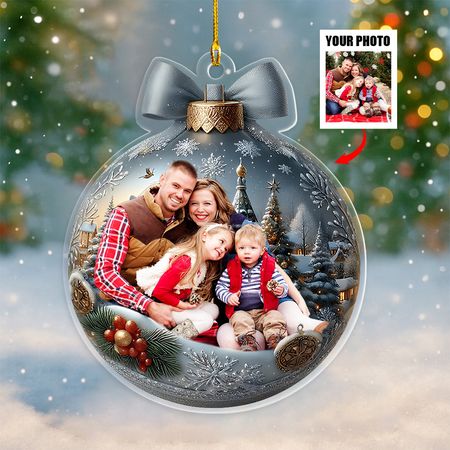Brugerdefineret familiefoto julepynt, ferieminde
